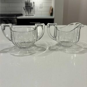 Floral Design Creamer & Sugar Bowl Set For Sale